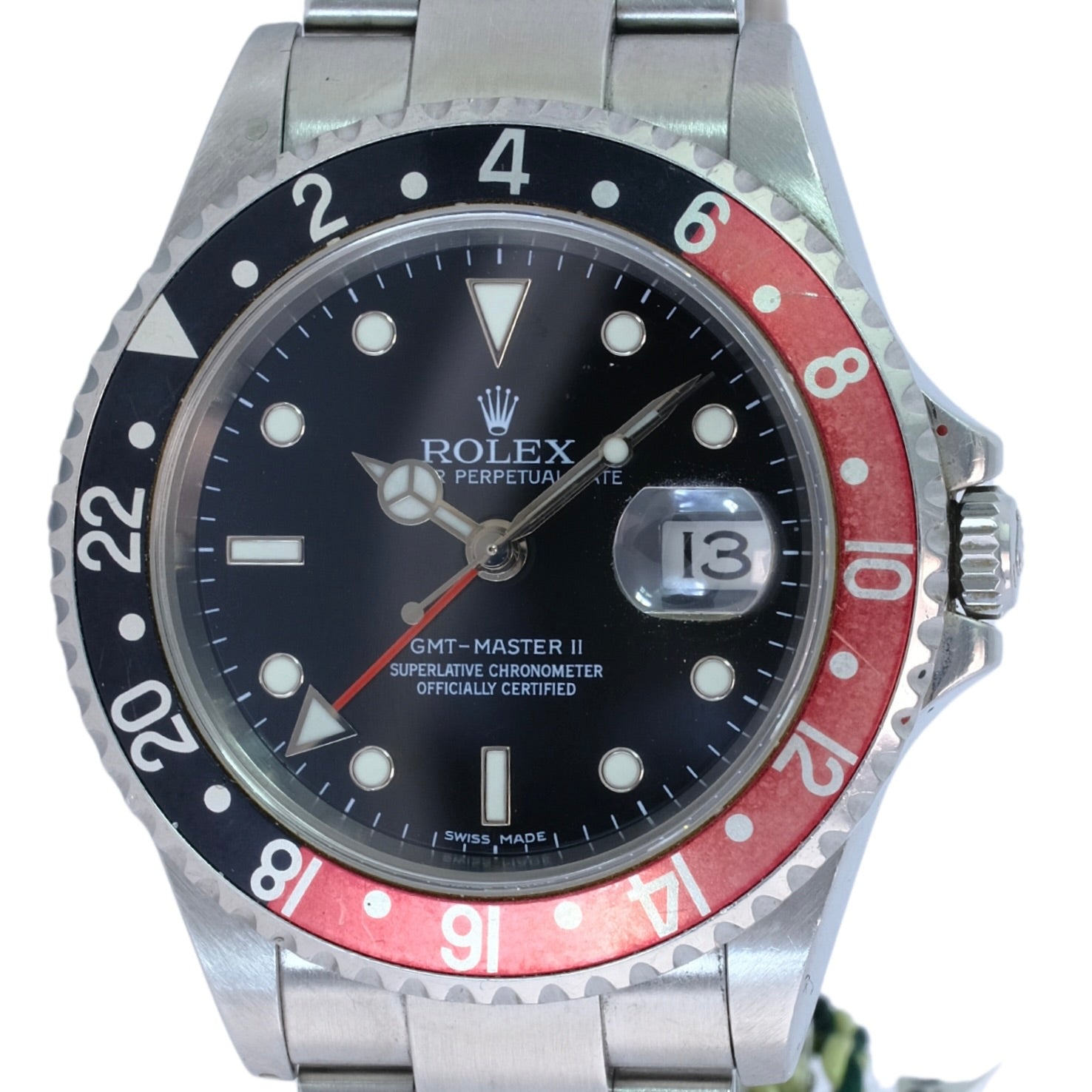 VINTAGE ROLEX GMT-MASTER II STEEL BLACK DIAL WATCH