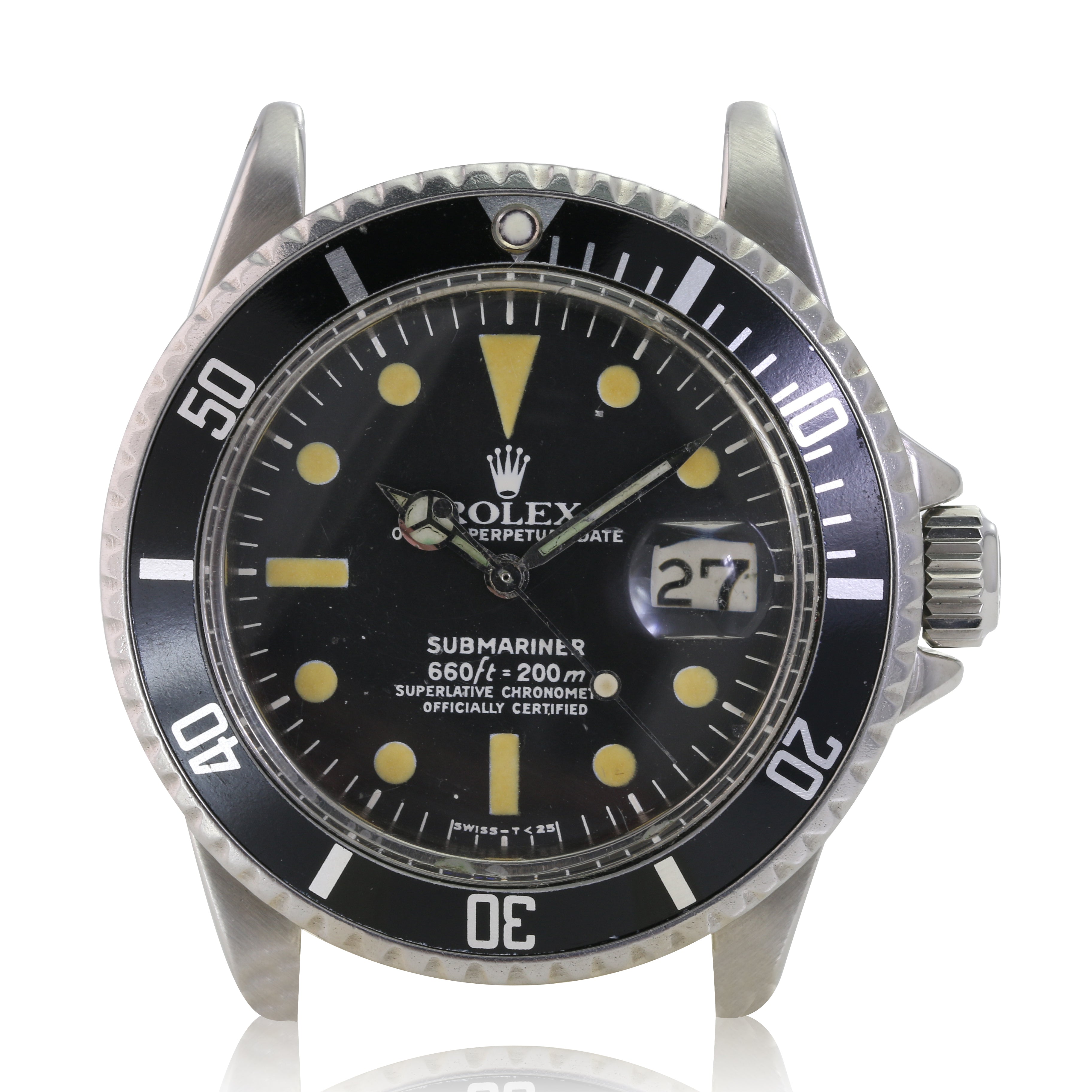 VINTAGE ROLEX SUBMARINER 1680 BLACK DIAL-BLACK INSERT HEAD