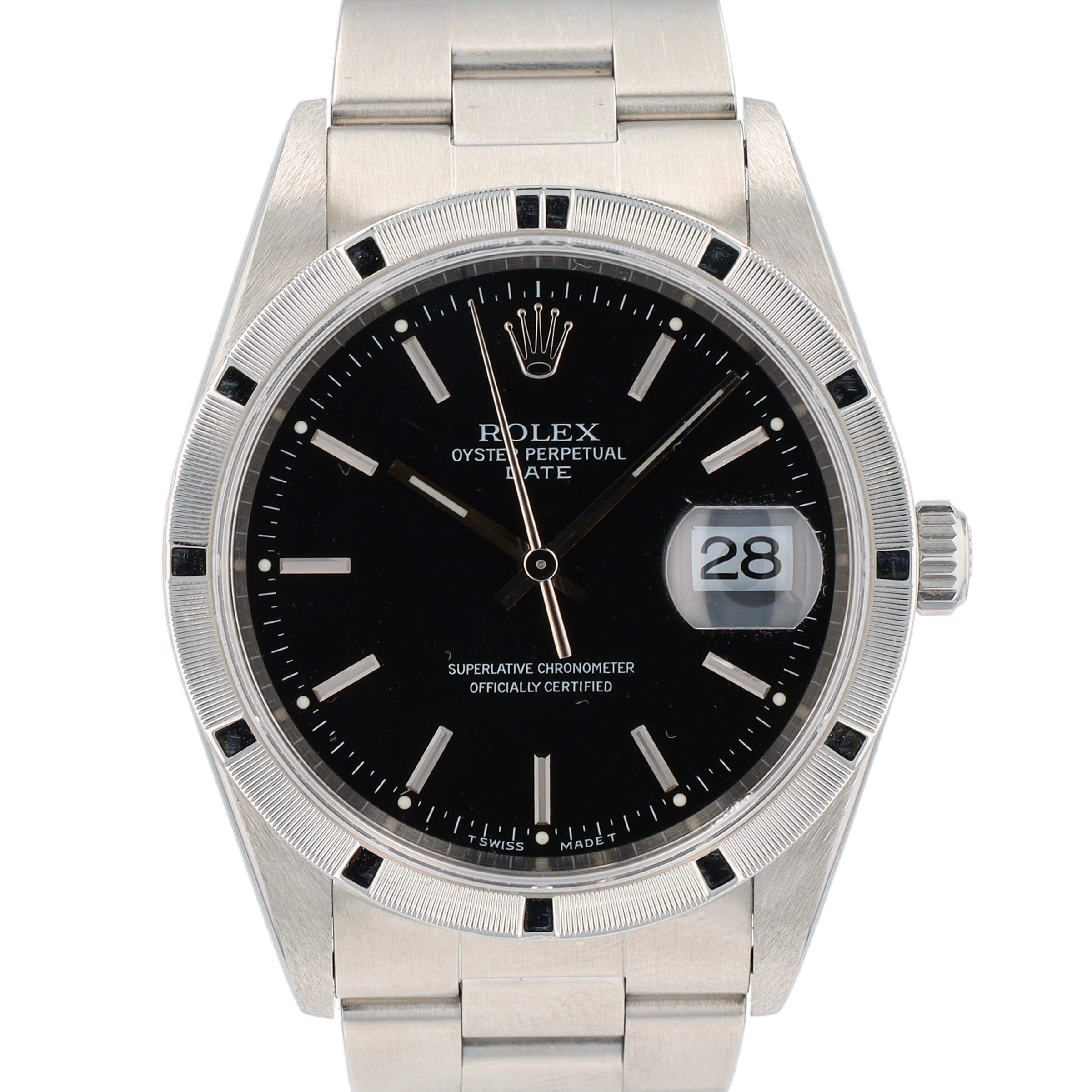 Rolex Date 34 15210 w/ Rolex Service Card YR:1997