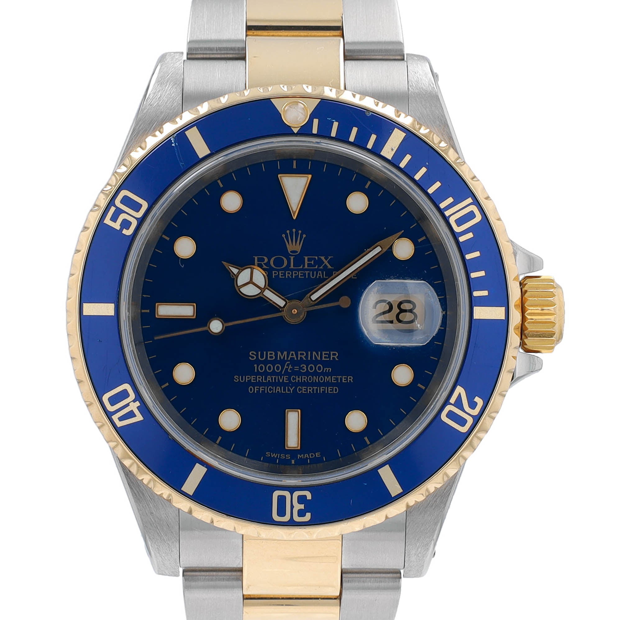 Rolex Submariner 16613 Blue w/ Box &Cert YR:2002