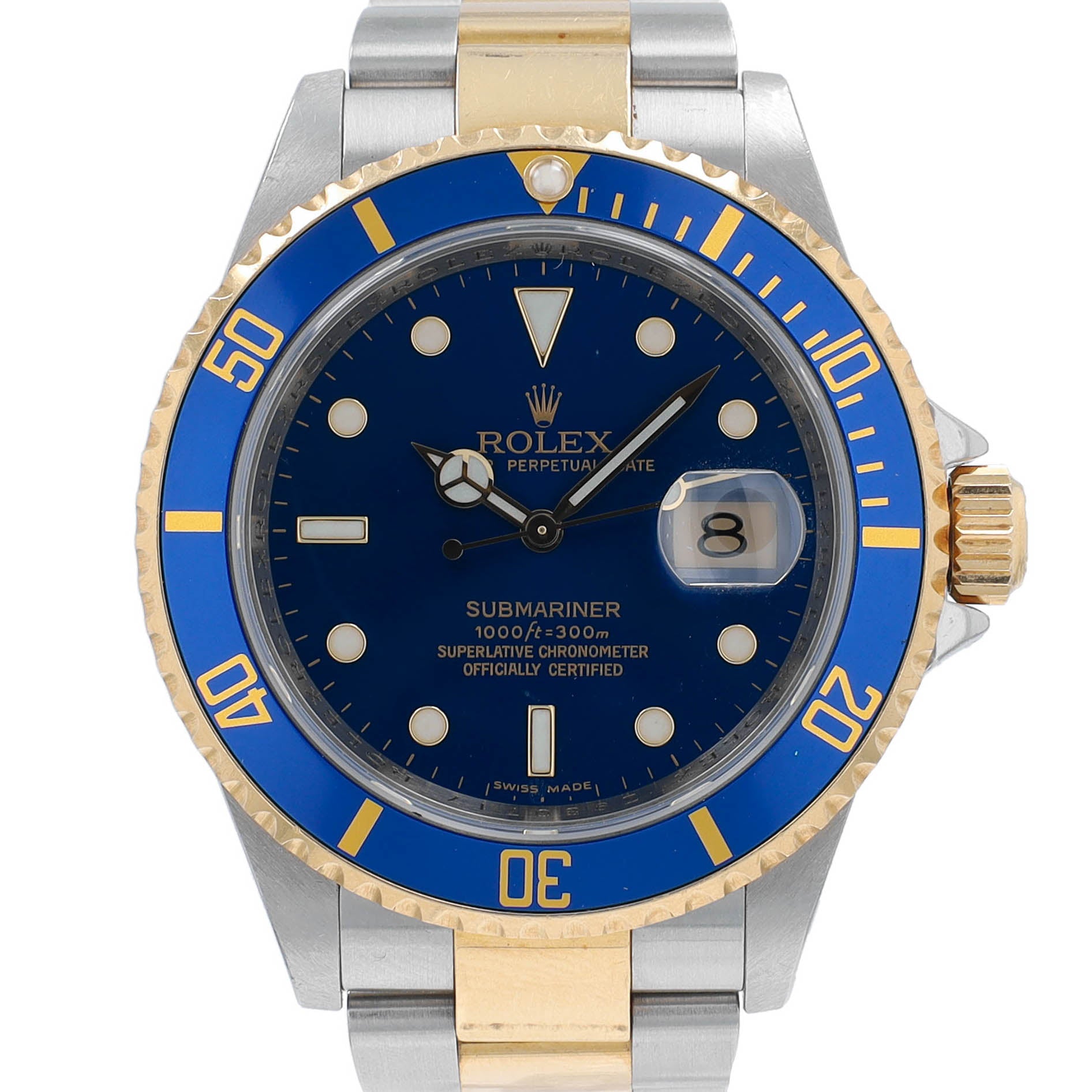 Rolex Submariner 16613 Blue w/ Box & Cert YR:2007