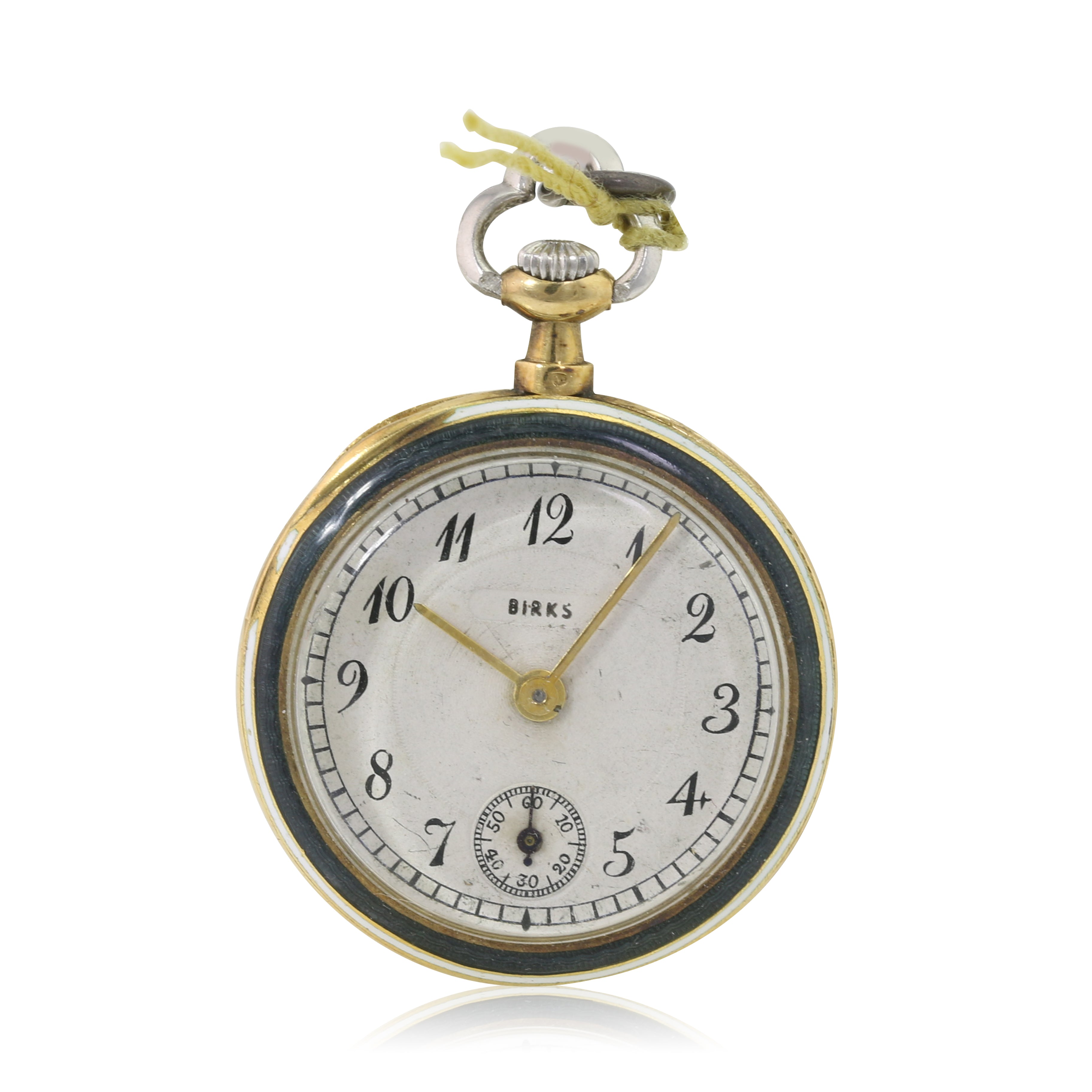 Antique Small Pocket/Pendant Chrono Watch 18KY Gold Genuine Diamonds Birks - TP Collections