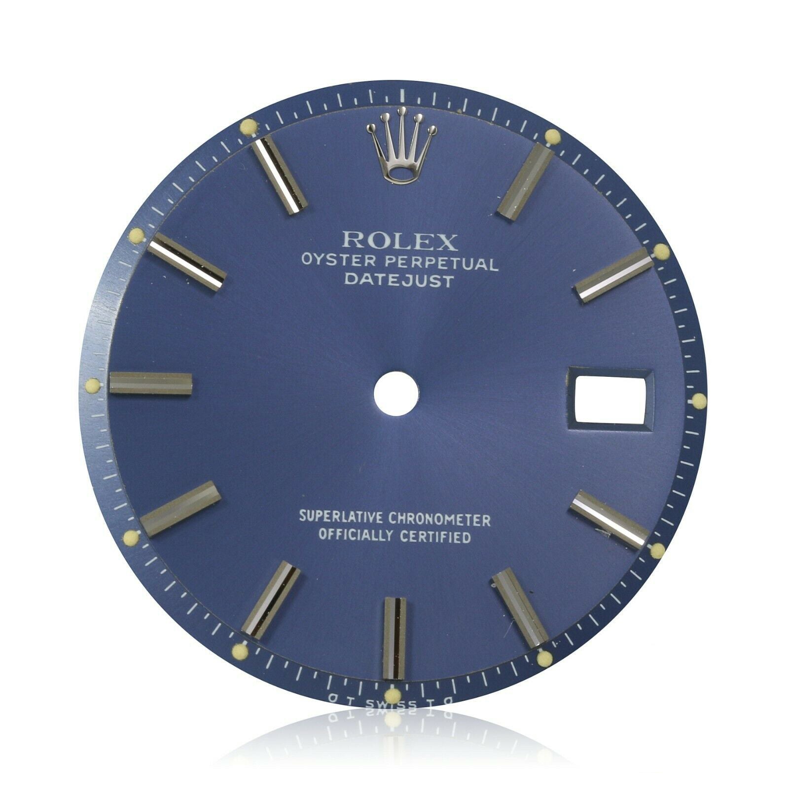 Original Rolex Blue Index SIGMA Dial "Fatboy" Pie Pan for Datejust 36mm 1601 1603