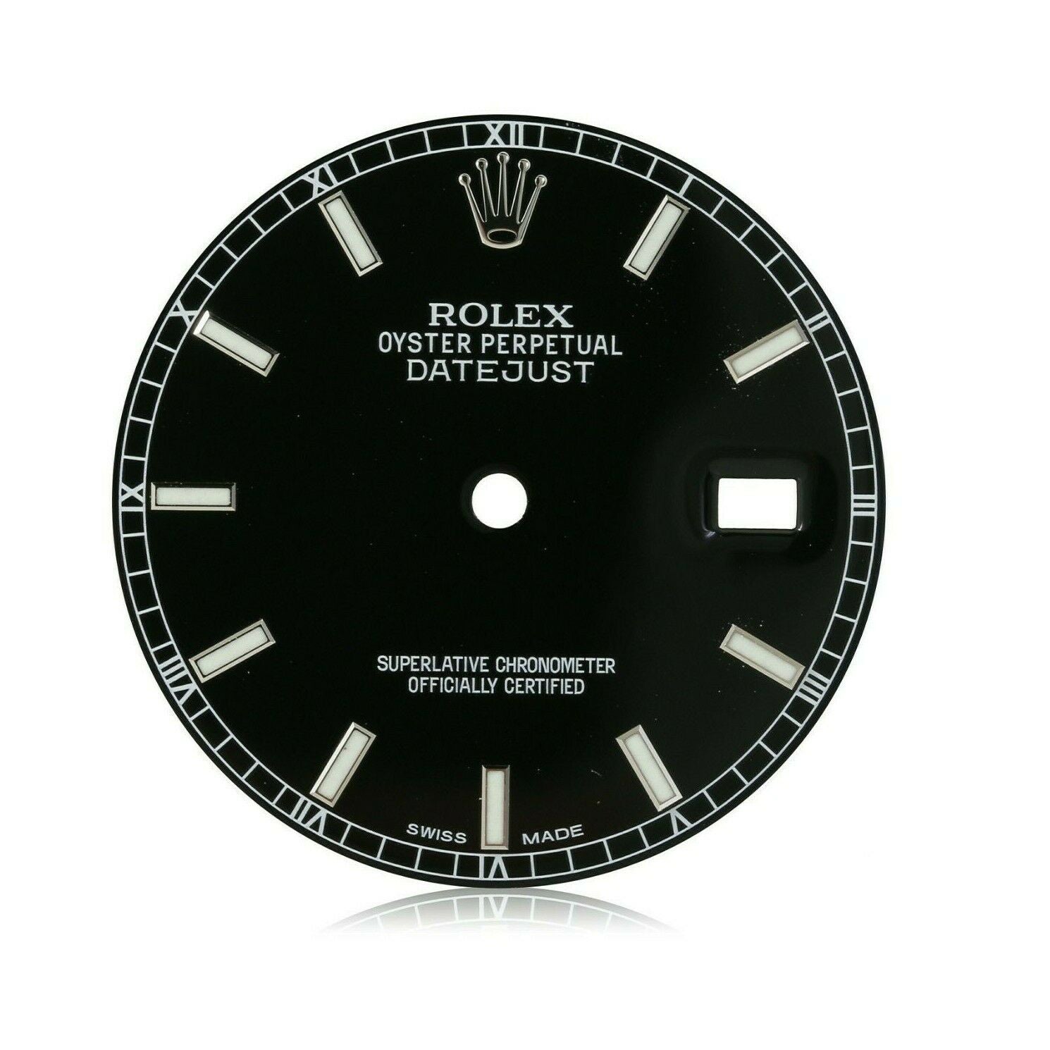 Original Rolex Black Index Luminous Dial for Datejust Steel 36mm 116200 116234