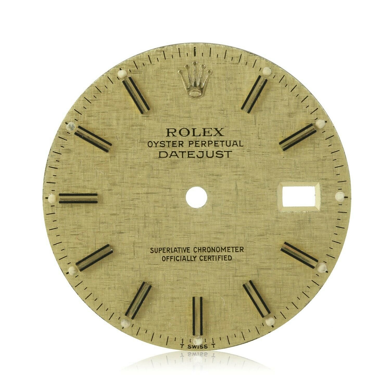 Original Rolex Champagne Linen "fatboy" Dial Datejust 36mm Mens Two-Tone
