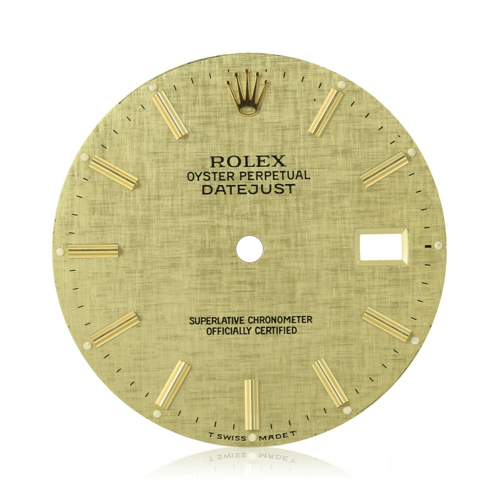 Original Rolex Champagne Linen Dial Datejust 36mm Mens Two-Tone 16013 16233