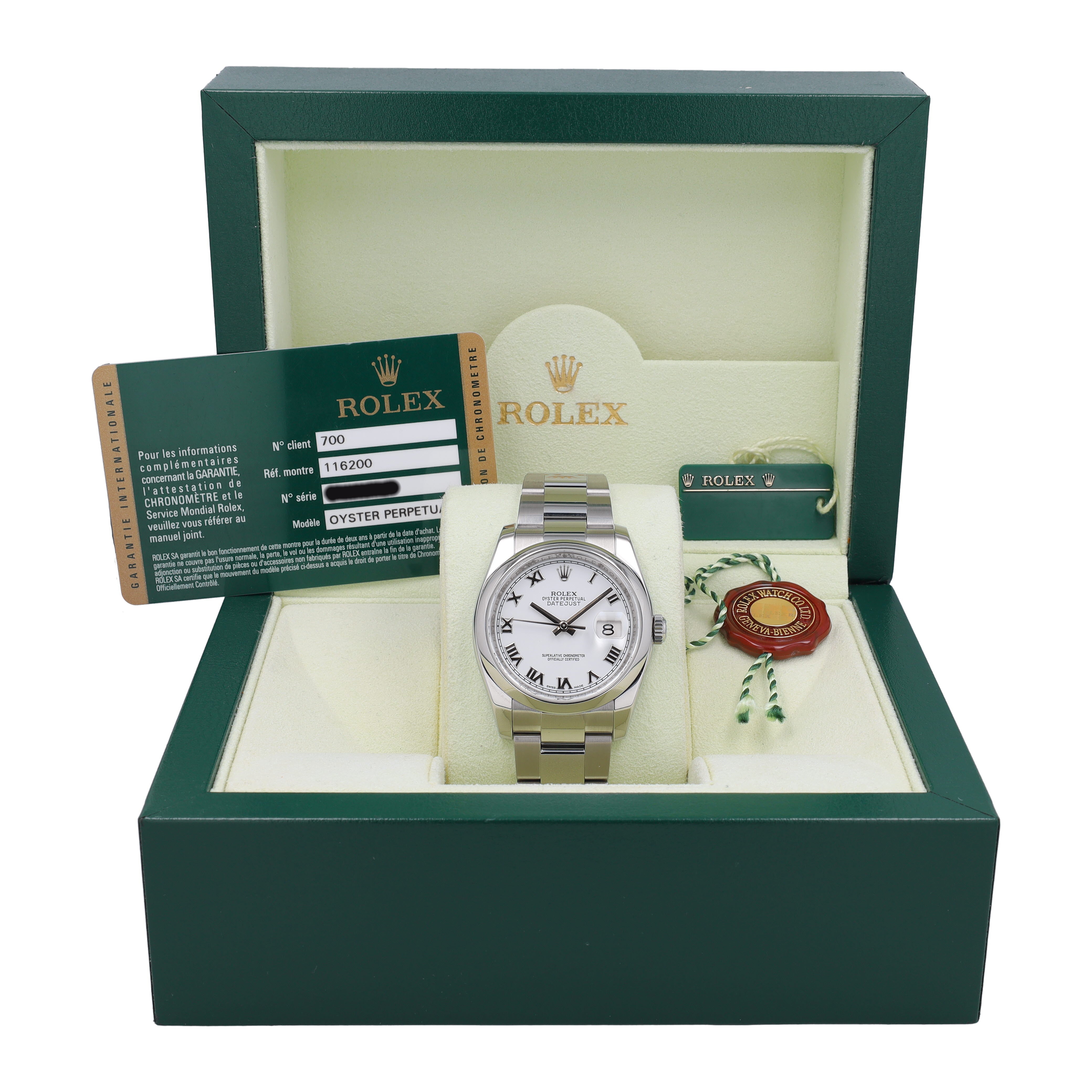 Rolex Datejust 36 116200 w/ Box & Paper YR:2014