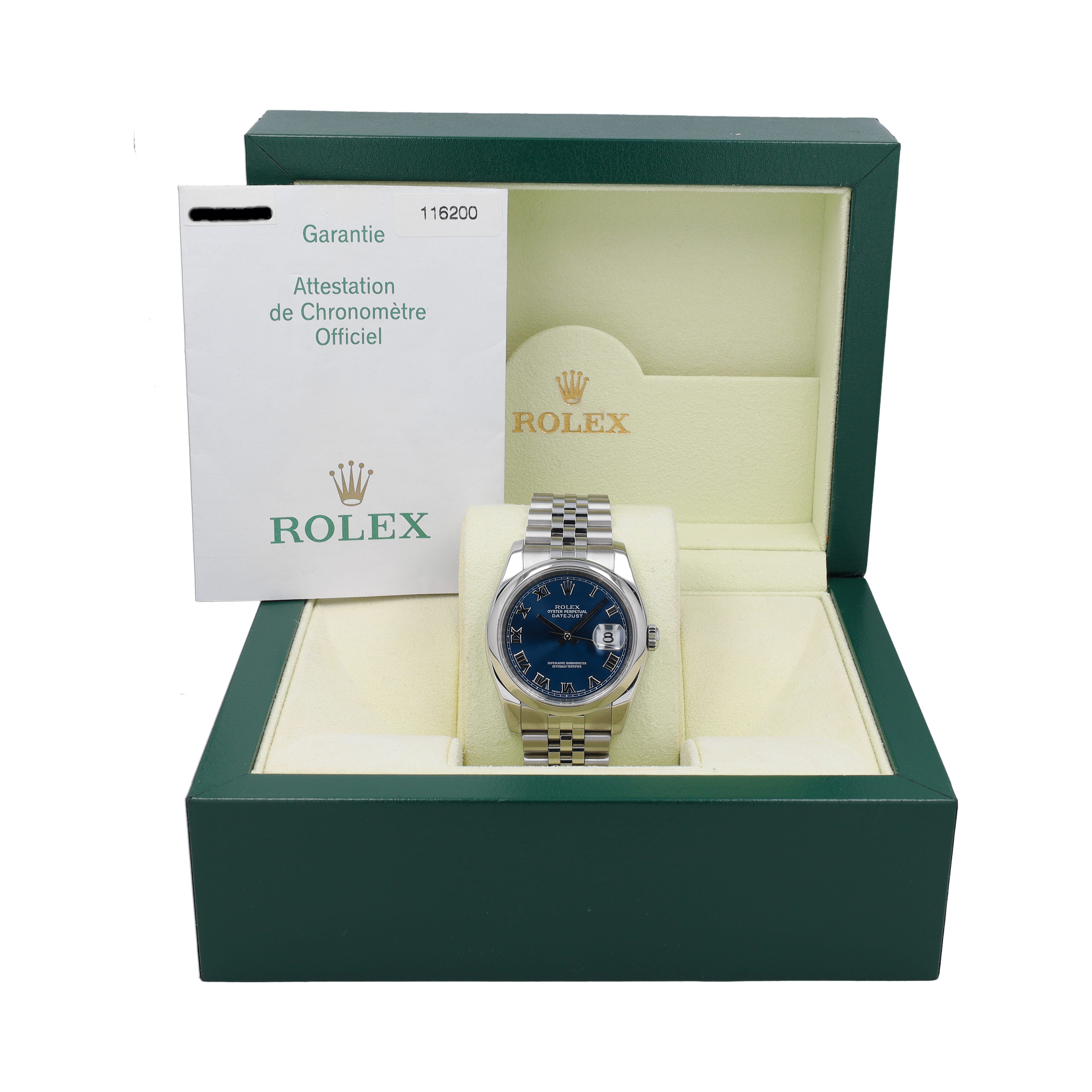 Rolex Datejust 36 116200 w/ Box & Paper YR:2006