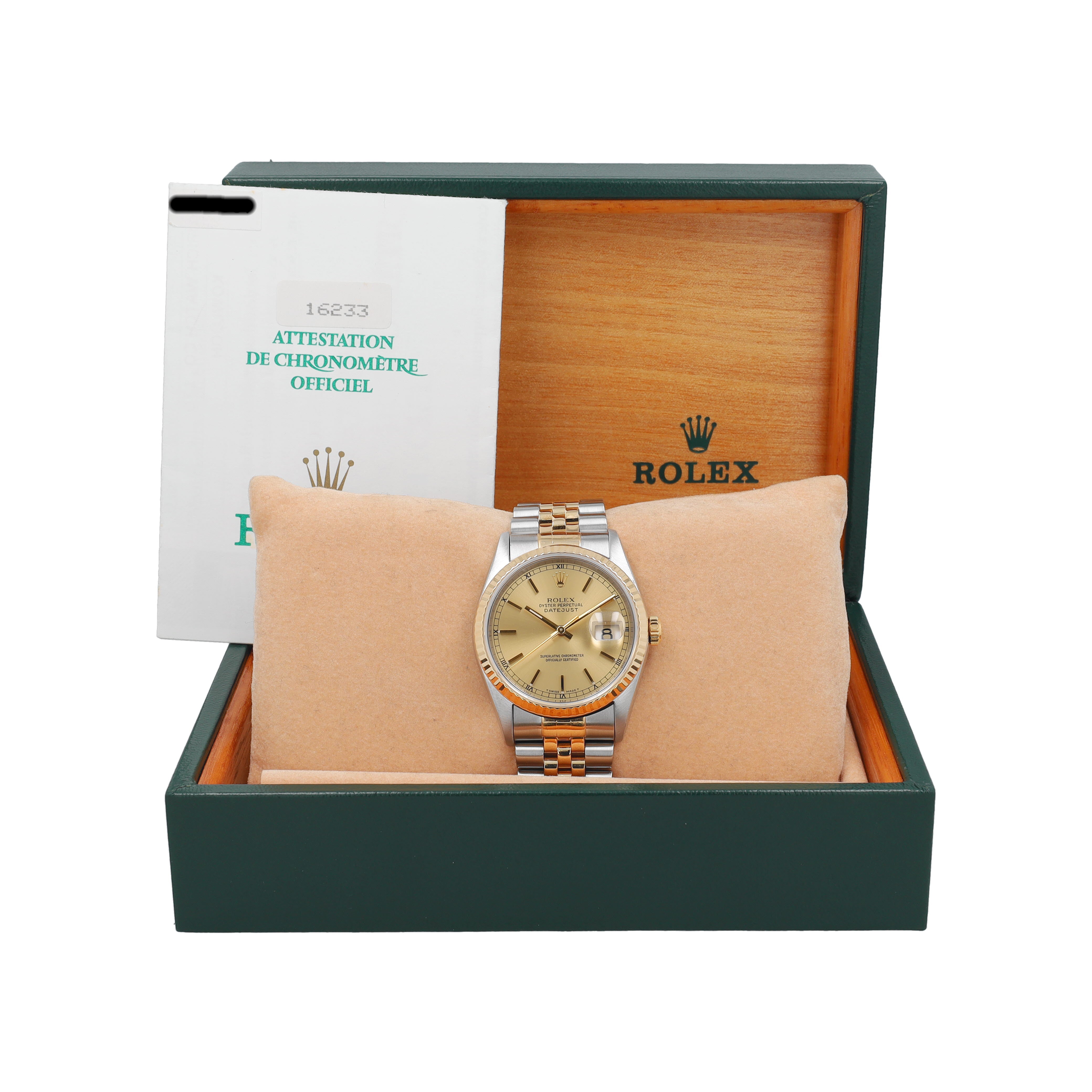 Rolex Datejust 36 16233 w/ Box & Paper YR:1995