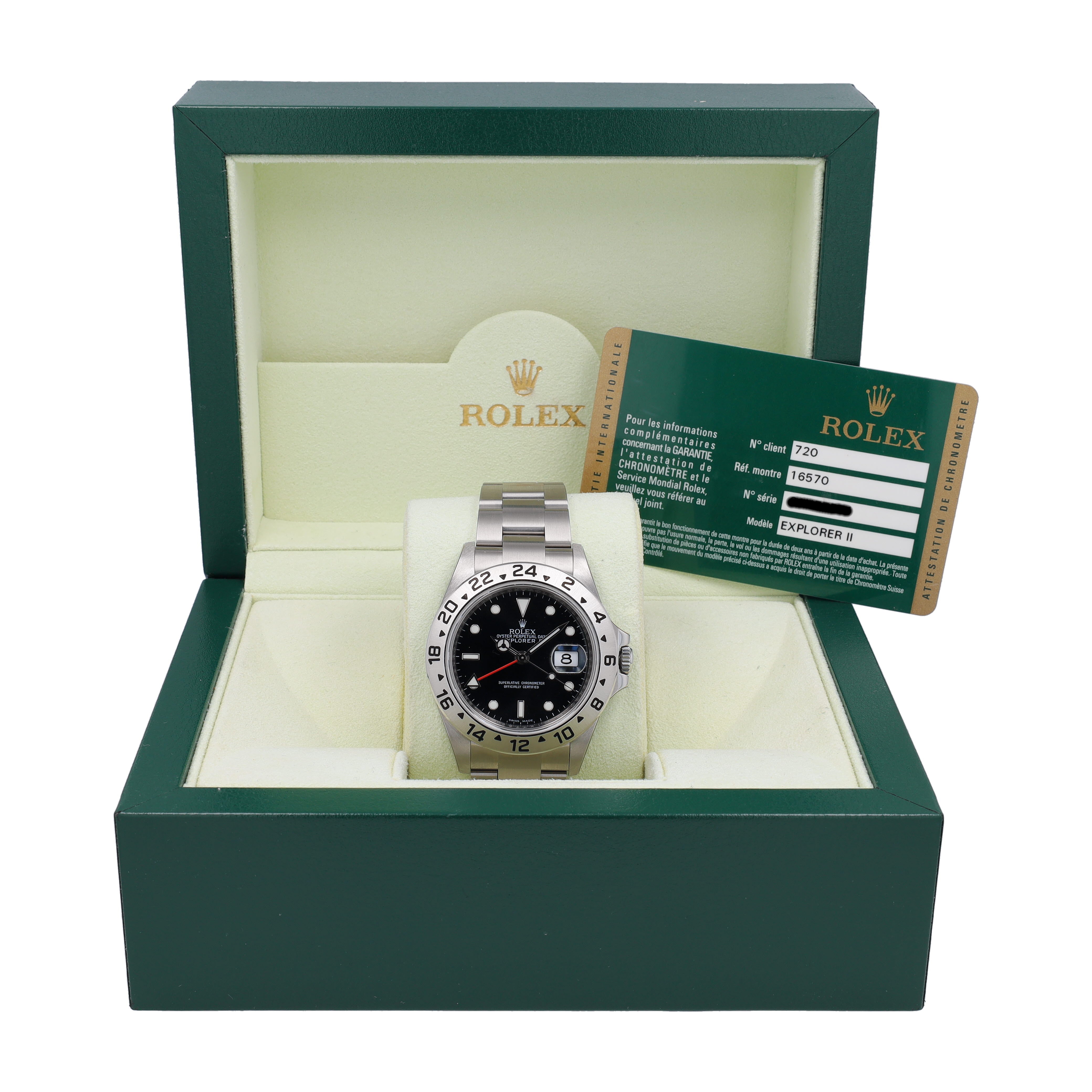 Unworn Rolex Explorer II 16570 w/ Box & Paper YR:Open Card