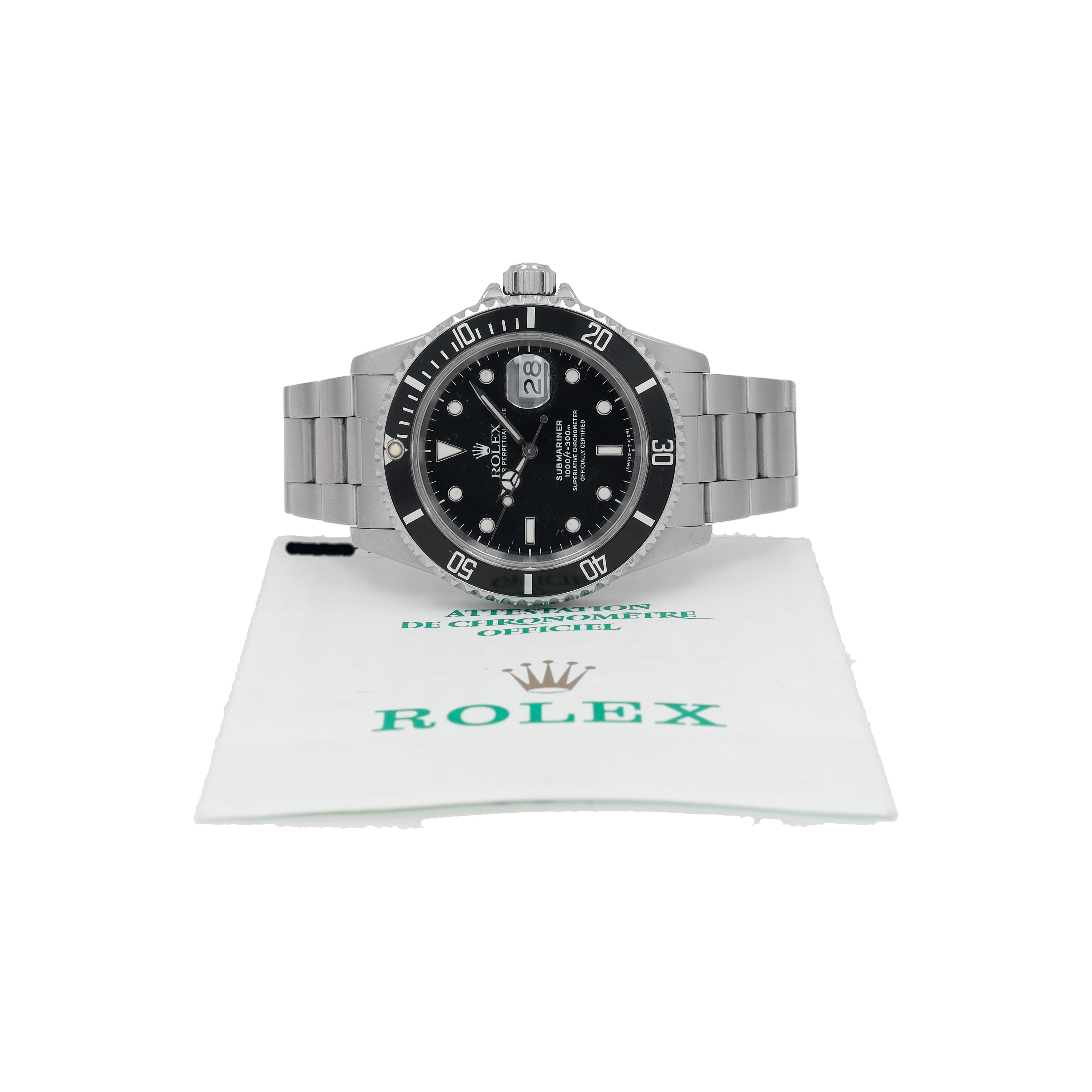 Rolex Submariner 16610 w/ Box & Paper 1988