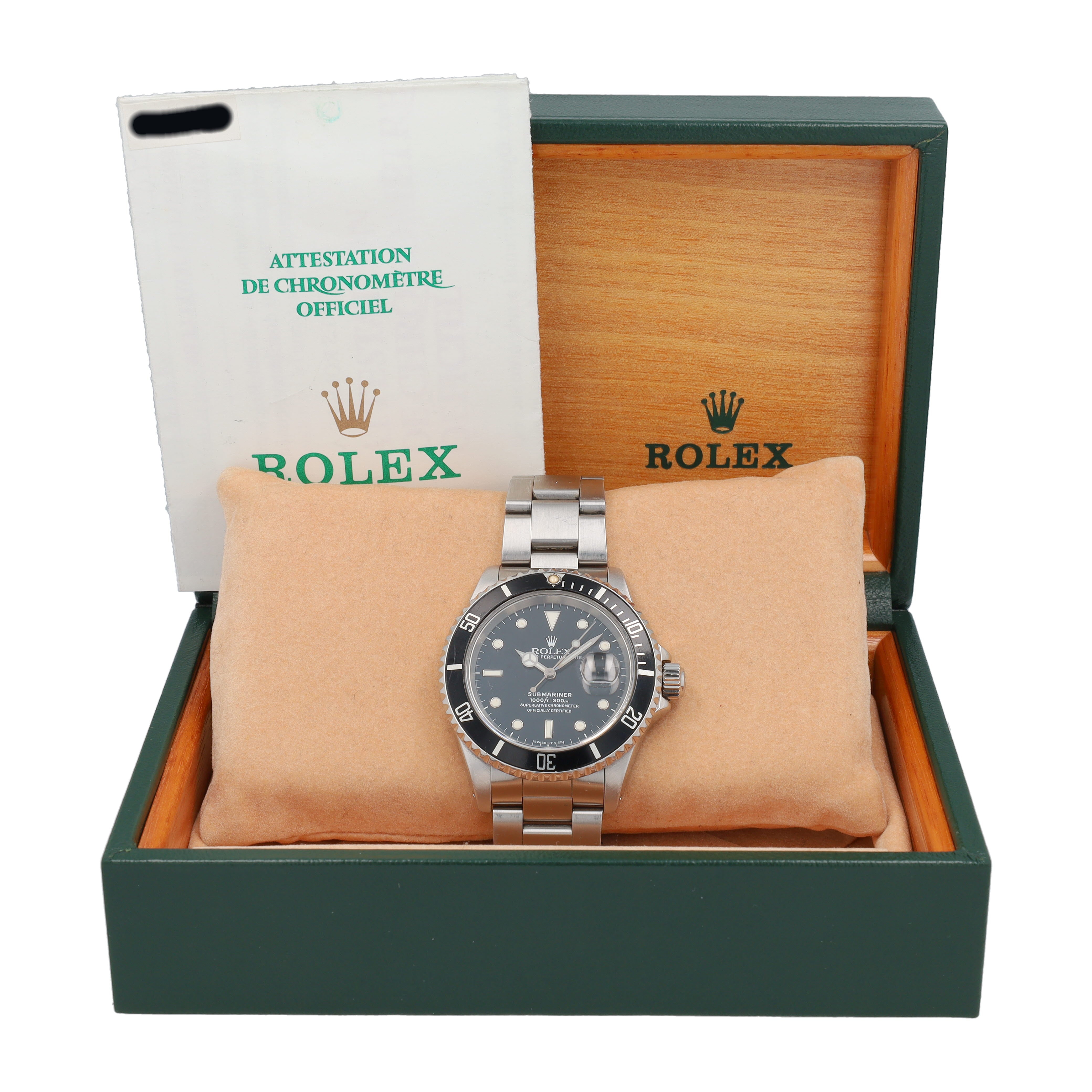 Rolex Submariner 16610 w/ Box & Paper 1988