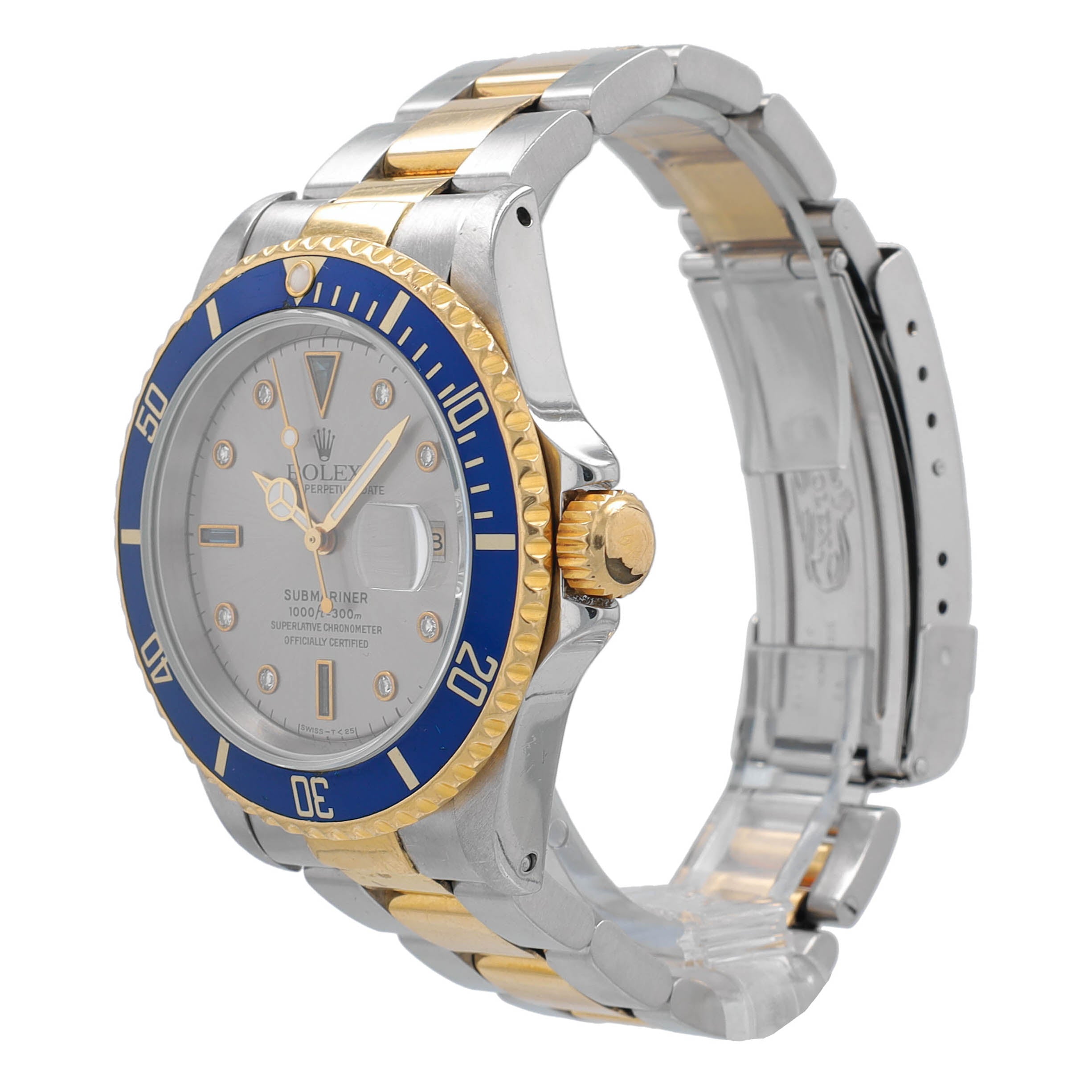 Rolex Submariner 16613 Grey Serti w/ Box & Paper YR:1996