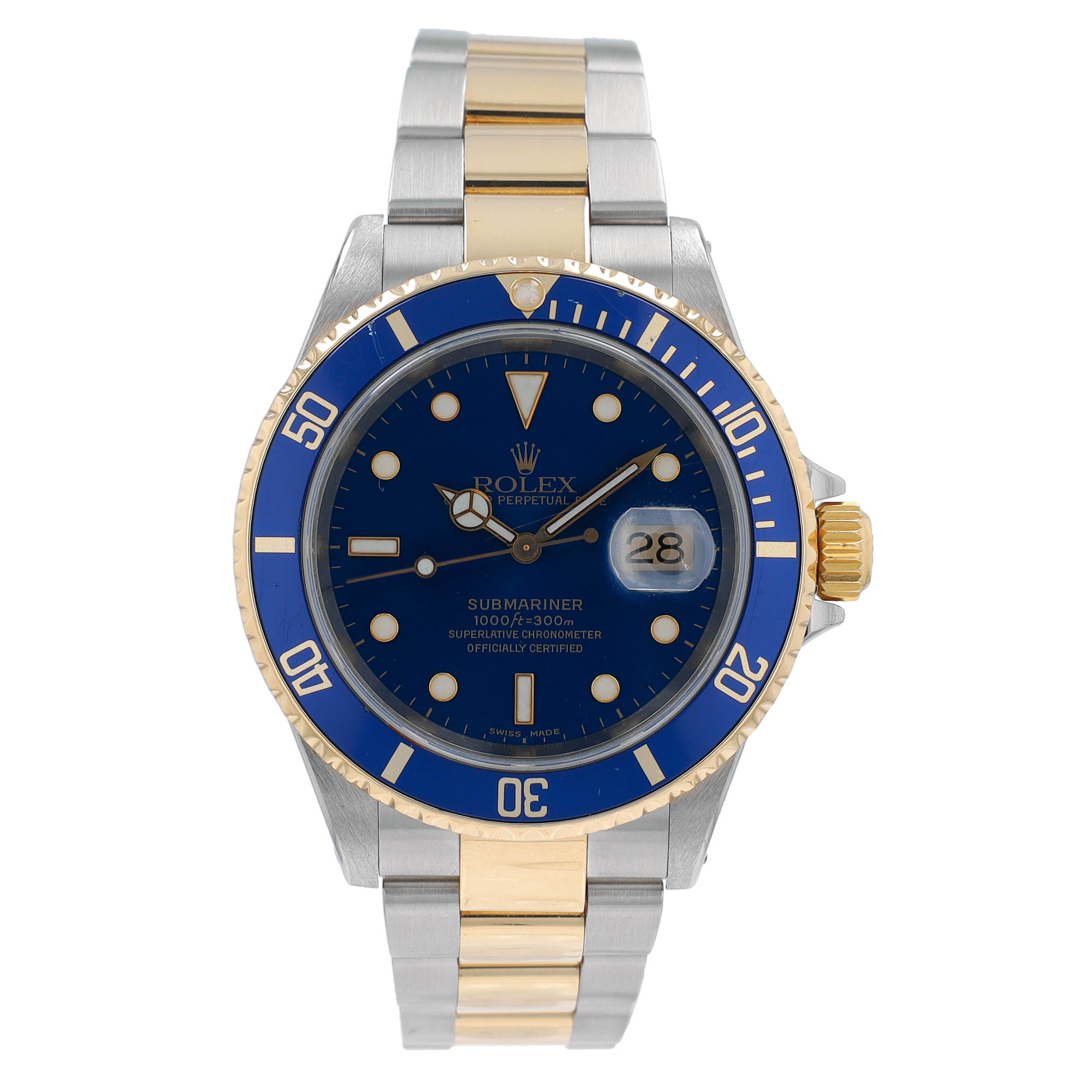 Rolex Submariner 16613 Blue w/ Box &Cert YR:2002