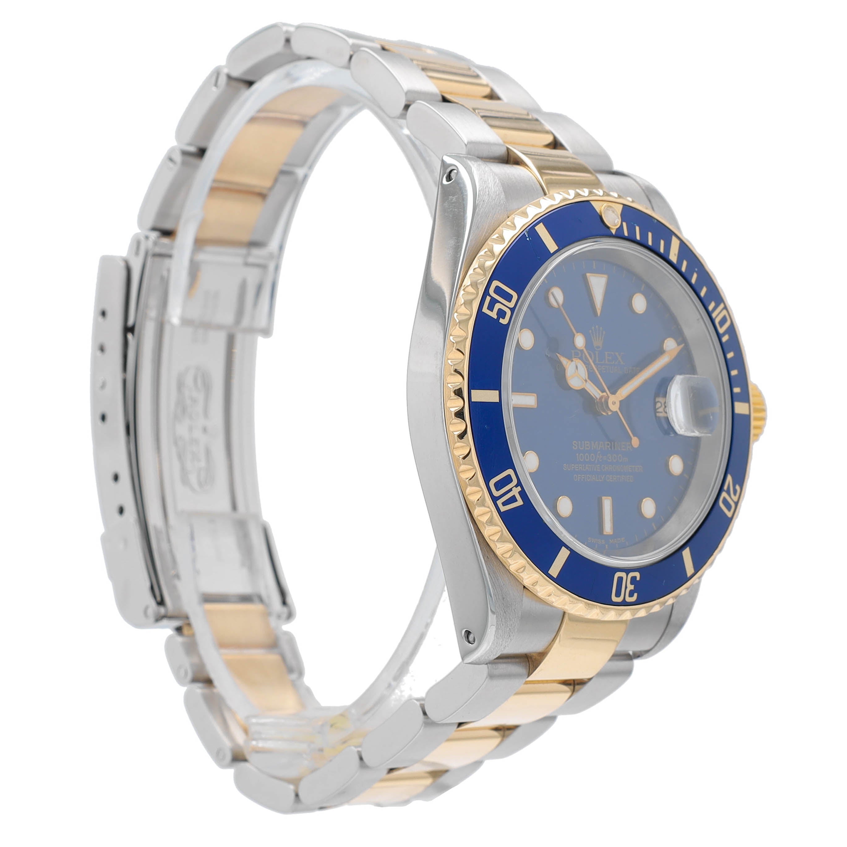 Rolex Submariner 16613 Blue w/ Box &Cert YR:2002