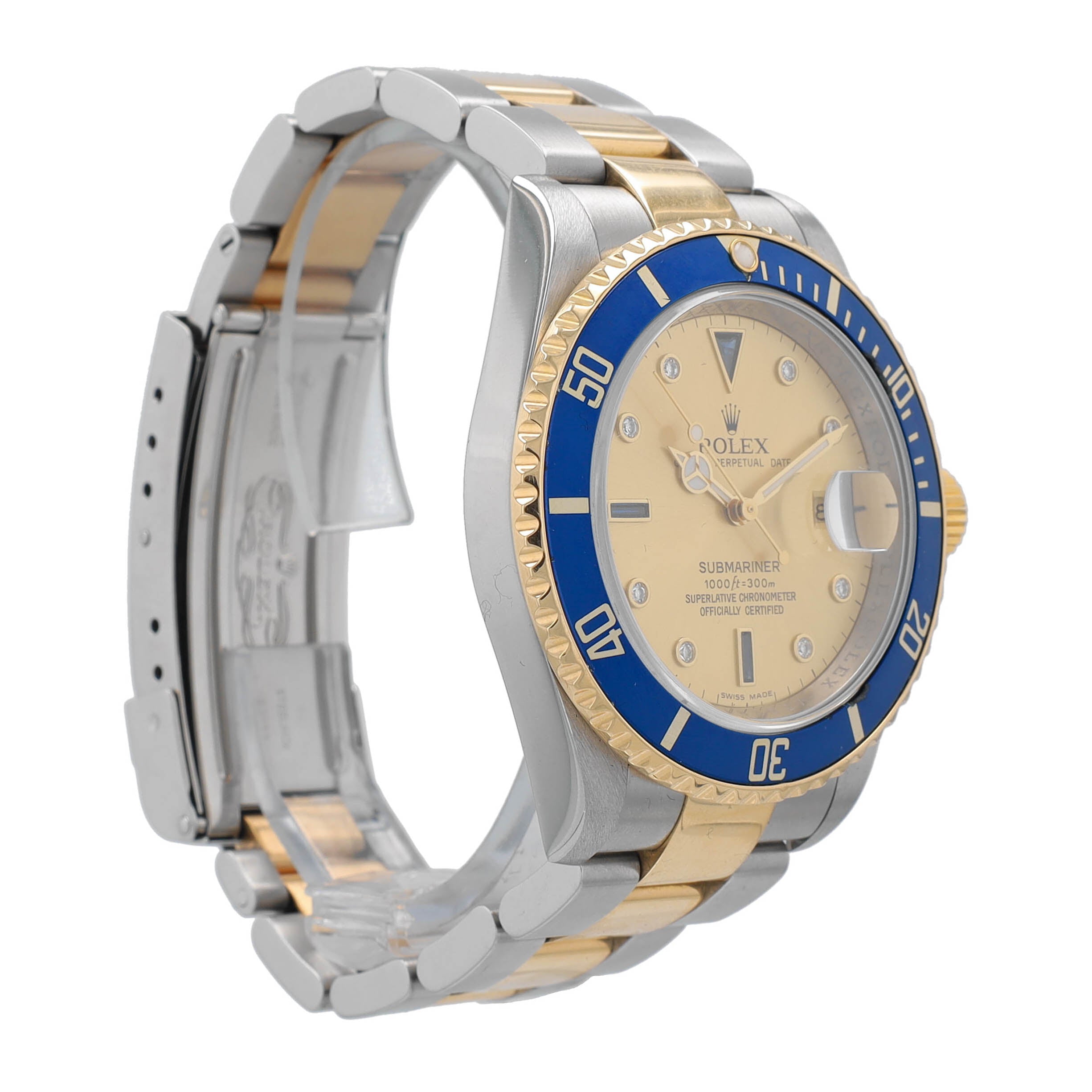 Rolex Submariner 16613 Champagne Serti w/ Box & Paper YR:2008