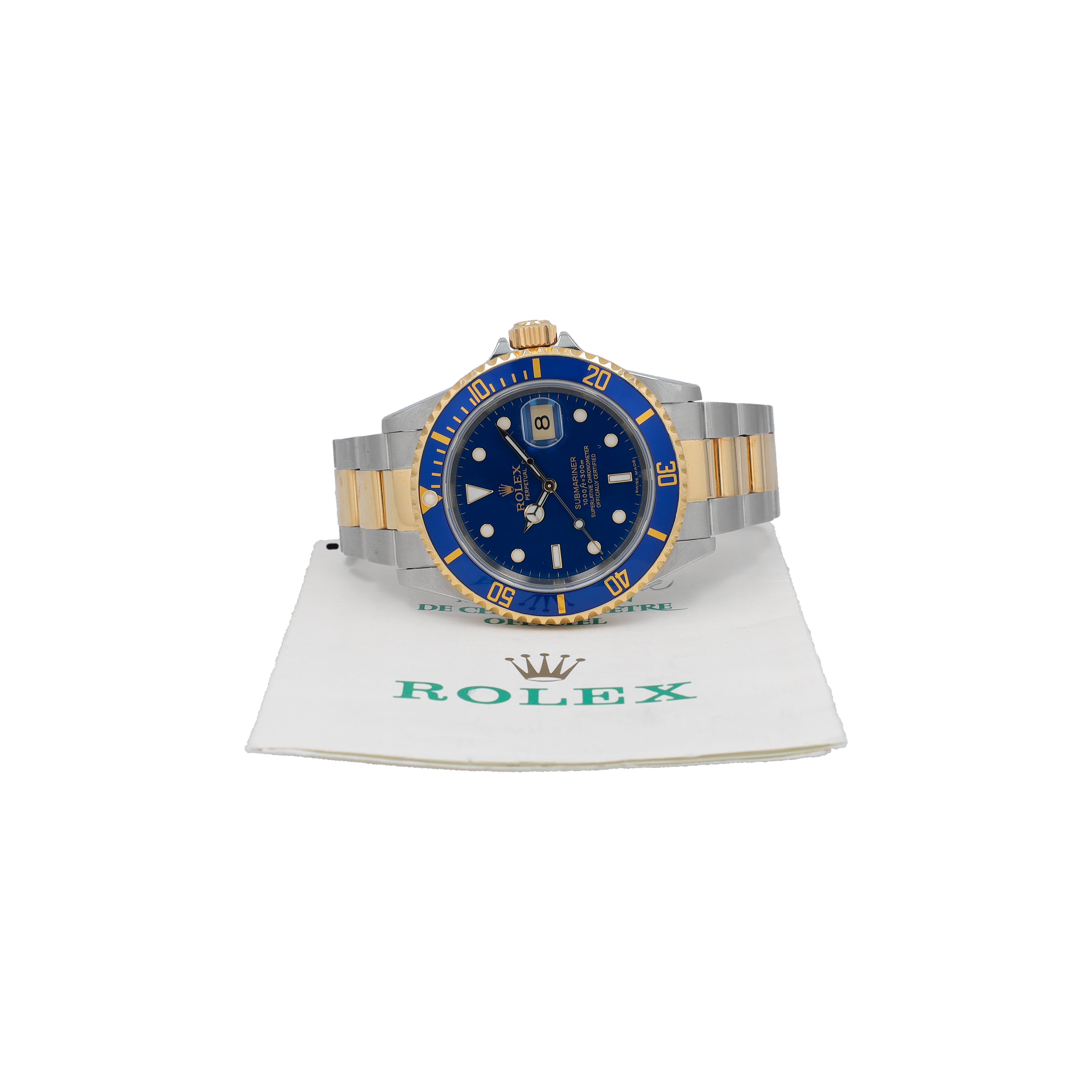 Rolex Submariner 16613 Blue w/ Box & Paper YR:1993
