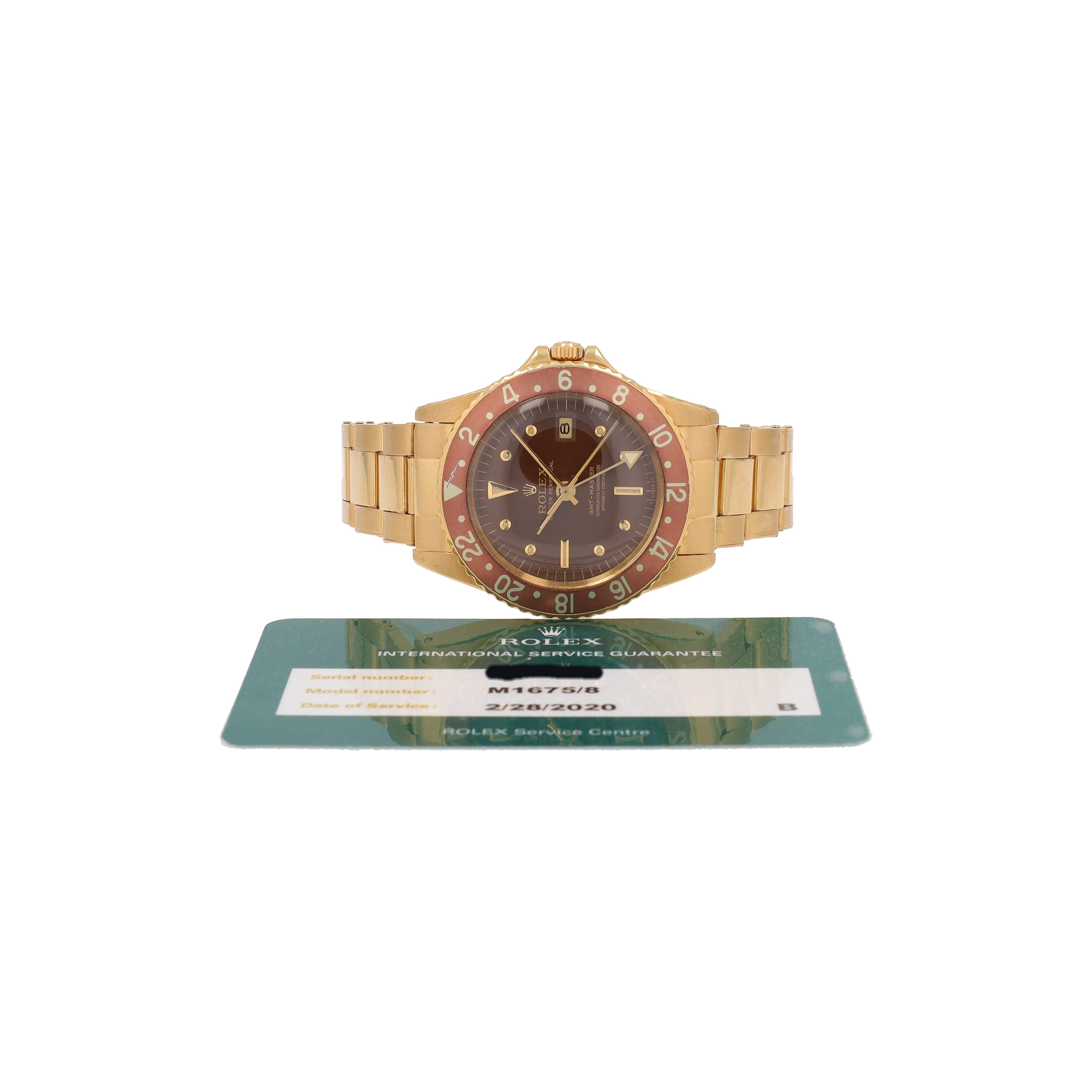 Rolex GMT-Master 1675 w/ Box & Service Card YR:1967