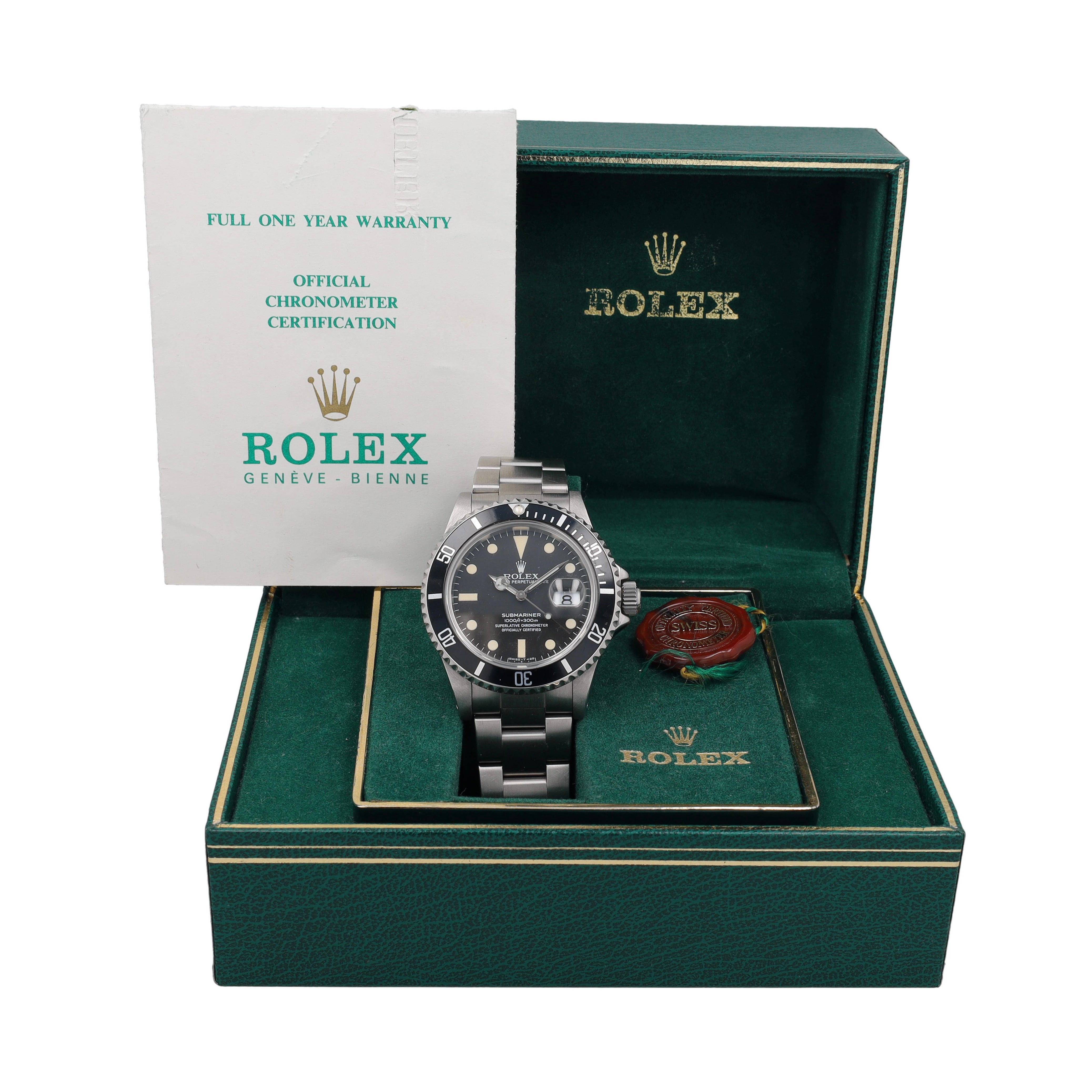 Rolex Submariner 16800 w/Box & Paper YR:1984