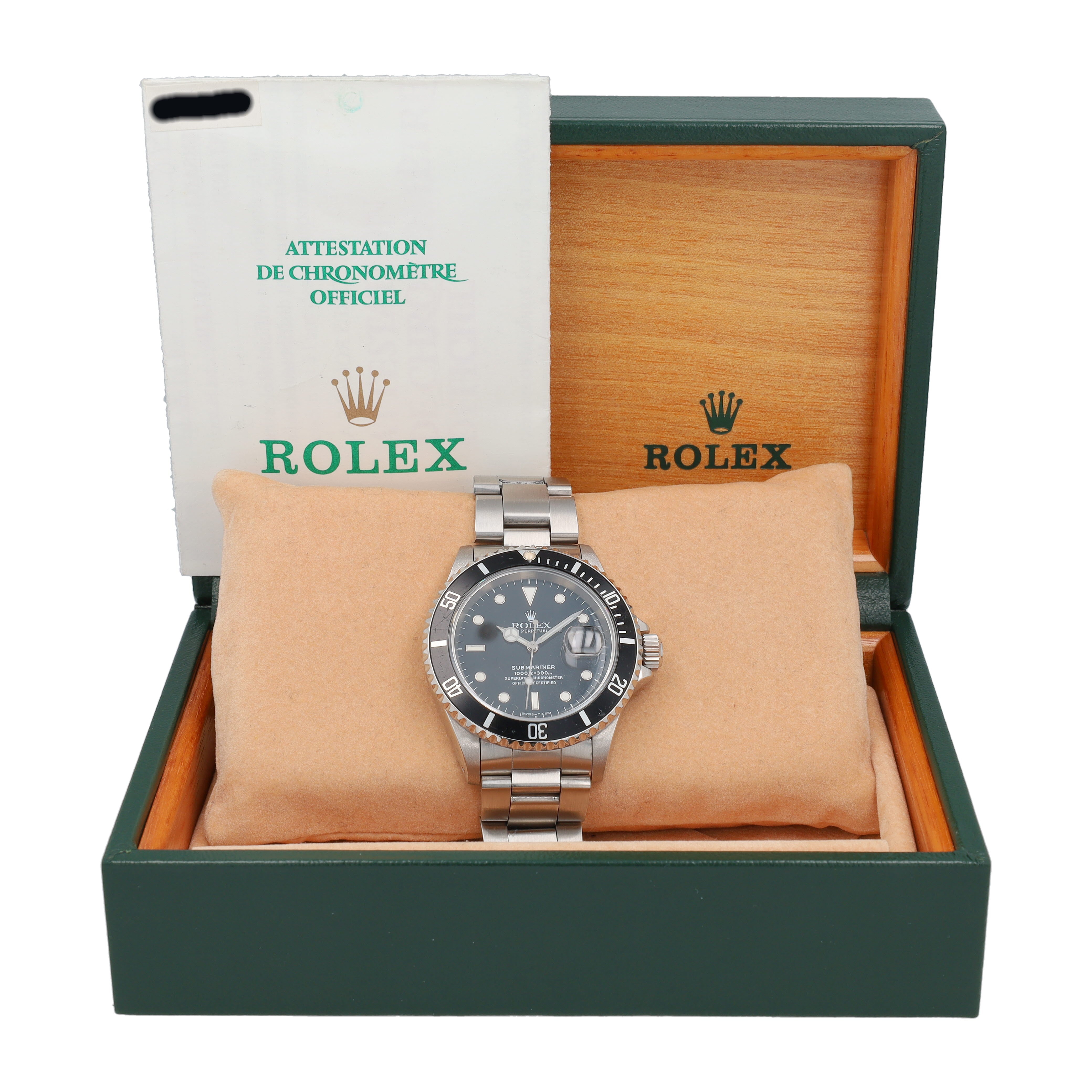 Rolex Submariner 168000 w/ Box & Paper YR:1986