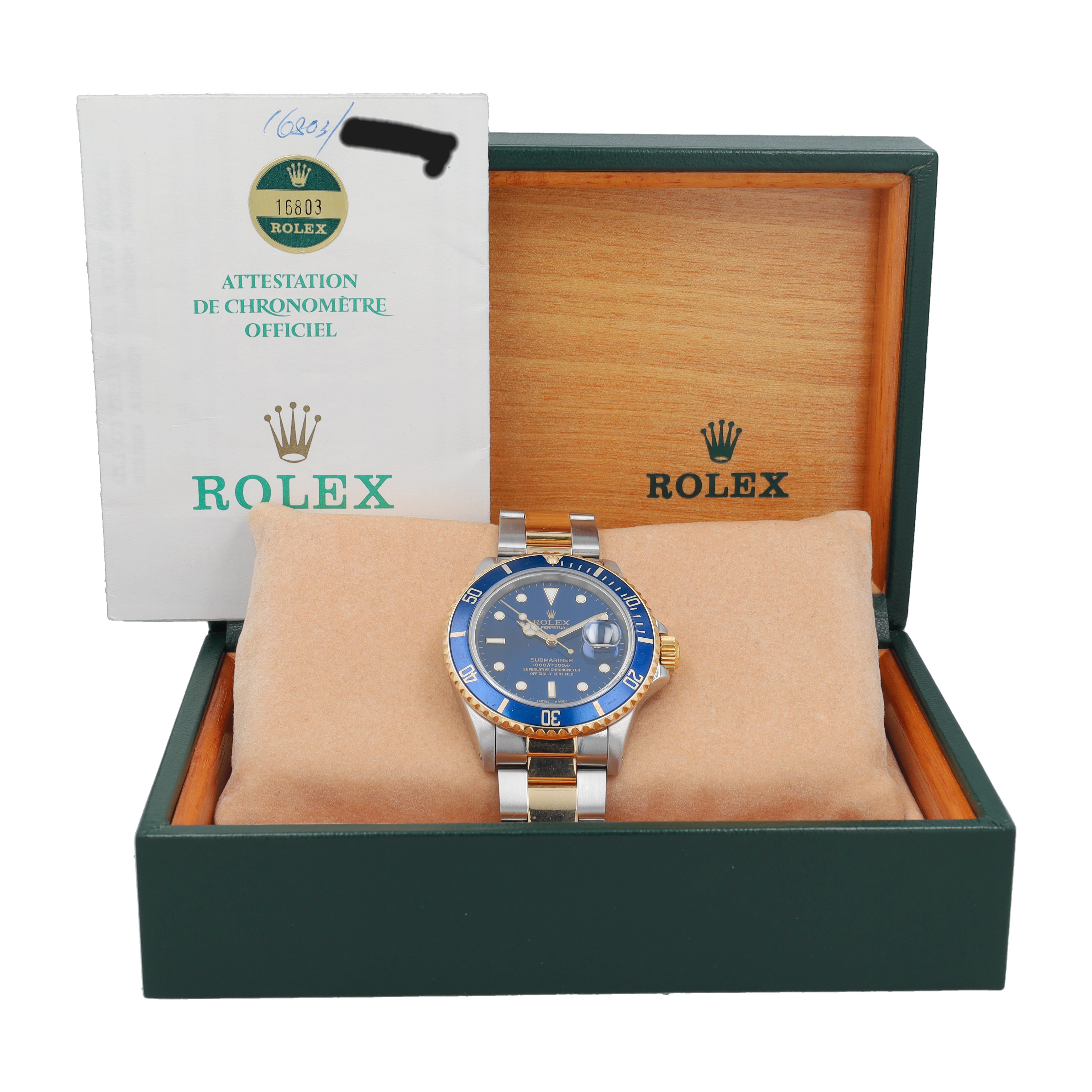 Rolex Submariner 16803 w/ Box & Paper YR:1987