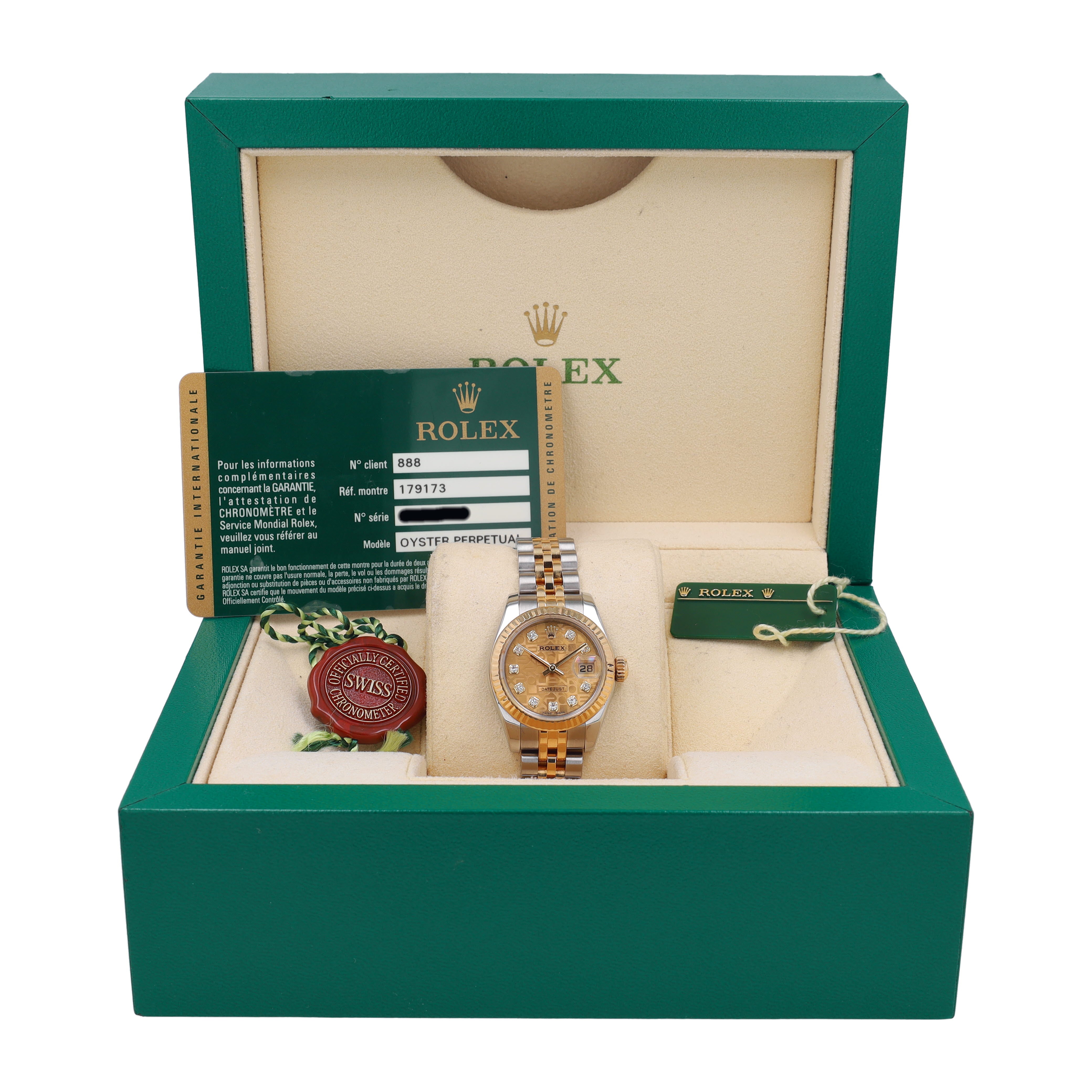 Rolex Datejust 26 179173 w/ Box & Cert 2013